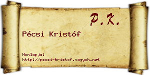 Pécsi Kristóf névjegykártya