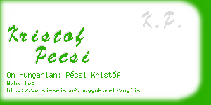 kristof pecsi business card