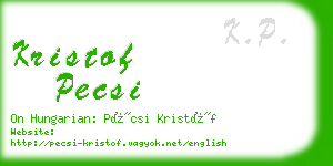 kristof pecsi business card